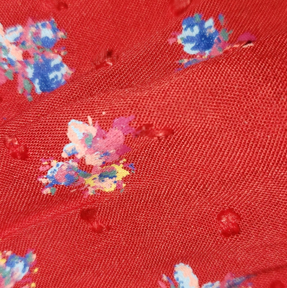 Gap Red Patterned Boho Blouse (Euc) - image 4